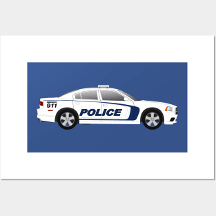 White Police Car Posters and Art